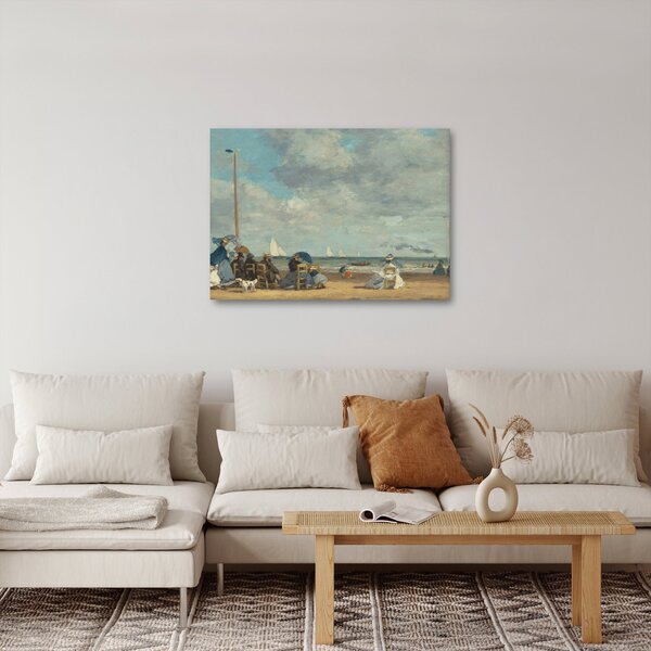 Slika - Eugène Boudin, Beach at Trouville, reprodukcije (70x50 cm)