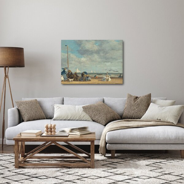 Slika - Eugène Boudin, Beach at Trouville, reprodukcije (70x50 cm)