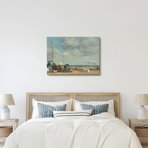 Slika - Eugène Boudin, Beach at Trouville, reprodukcije (70x50 cm)