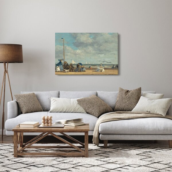 Slika - Eugène Boudin, Beach at Trouville, reprodukcije (90x60 cm)