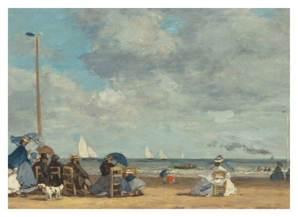 Slika - Eugène Boudin, Beach at Trouville, reprodukcije (70x50 cm)