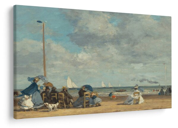 Slika - Eugène Boudin, Beach at Trouville, reprodukcije (90x60 cm)