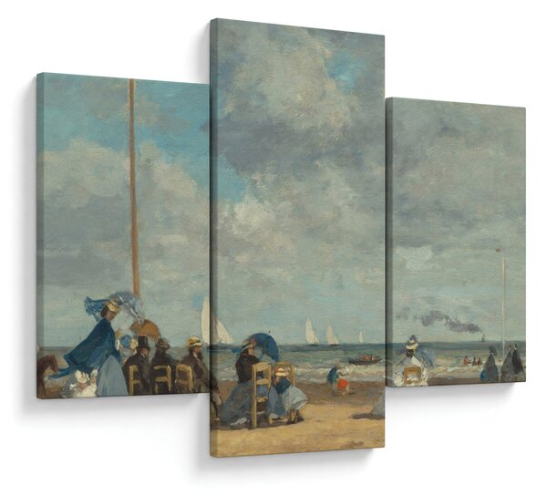 Slika - Eugène Boudin, Beach at Trouville, reprodukcije (90x60 cm)