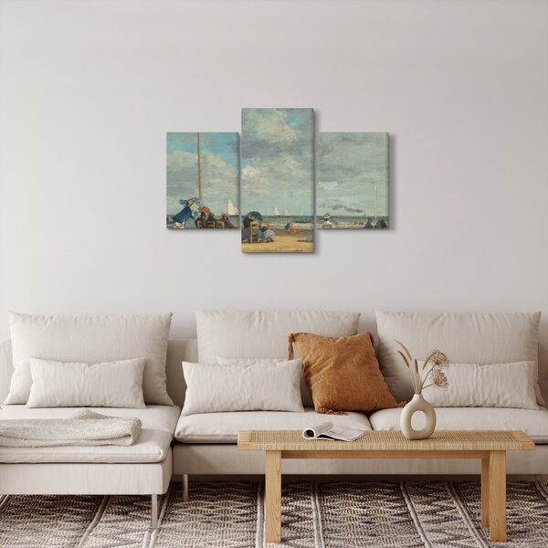 Slika - Eugène Boudin, Beach at Trouville, reprodukcije (90x60 cm)