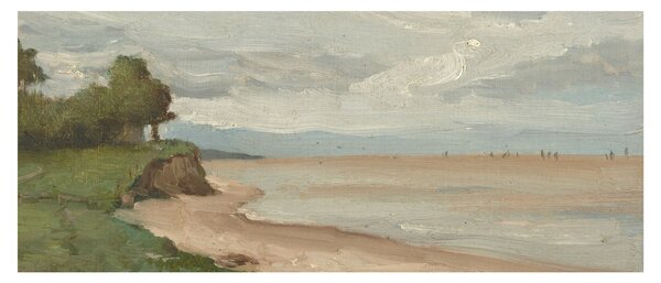Slika - Jean-Baptiste-Camille Corot, Beach Near Etretat, reprodukcije (120x50 cm)