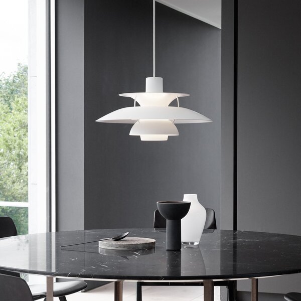 Viseće Svjetiljka Louis Poulsen, PH 5 500, prigušiv, Bijela, Dnevna soba, Metal, Dizajn