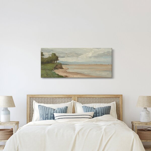Slika - Jean-Baptiste-Camille Corot, Beach Near Etretat, reprodukcije (120x50 cm)