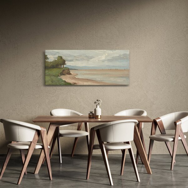 Slika - Jean-Baptiste-Camille Corot, Beach Near Etretat, reprodukcije (120x50 cm)