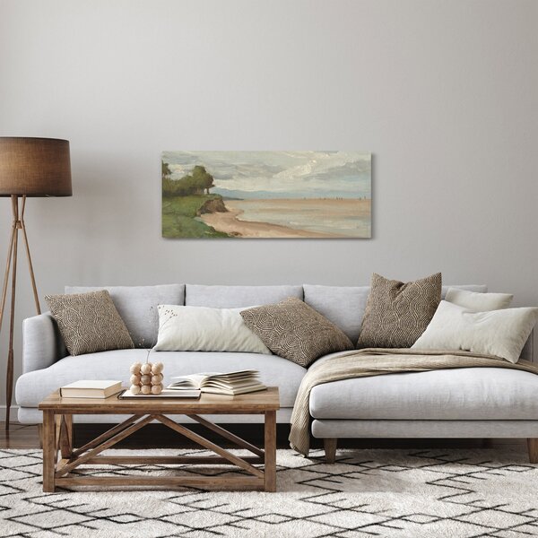 Slika - Jean-Baptiste-Camille Corot, Beach Near Etretat, reprodukcije (120x50 cm)