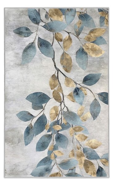 Svijetlo plavi/u zlatnoj boji perivi tepih 160x230 cm Golden Leaves – Mila Home