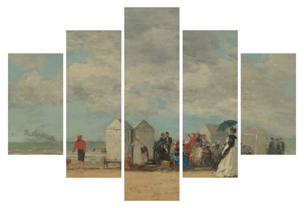 Slika - Eugène Boudin, Beach Scene, reprodukcije (150x105 cm)