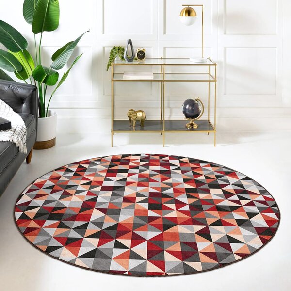 Crveni/sivi perivi okrugao tepih ø 80 cm Ignite – Mila Home