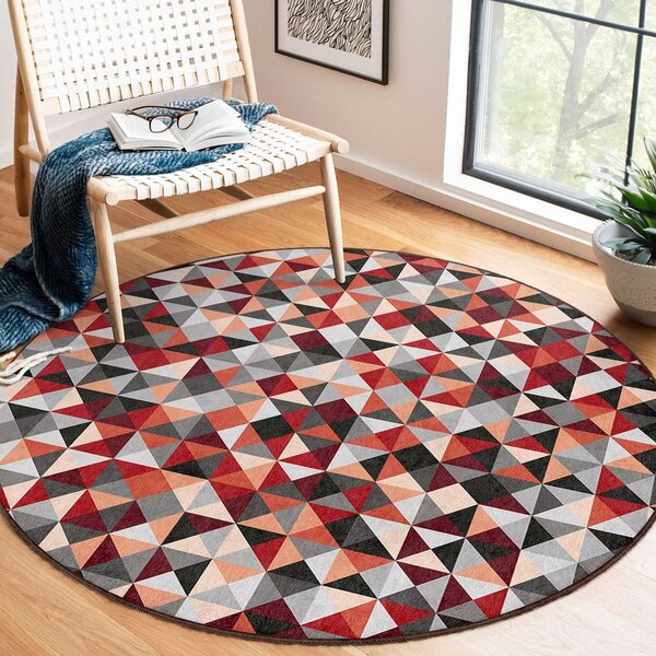 Crveni/sivi perivi okrugao tepih ø 80 cm Ignite – Mila Home