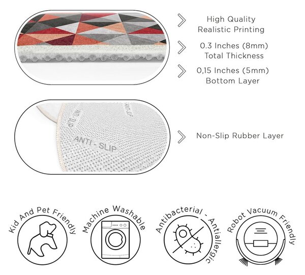 Crveni/sivi perivi okrugao tepih ø 80 cm Ignite – Mila Home