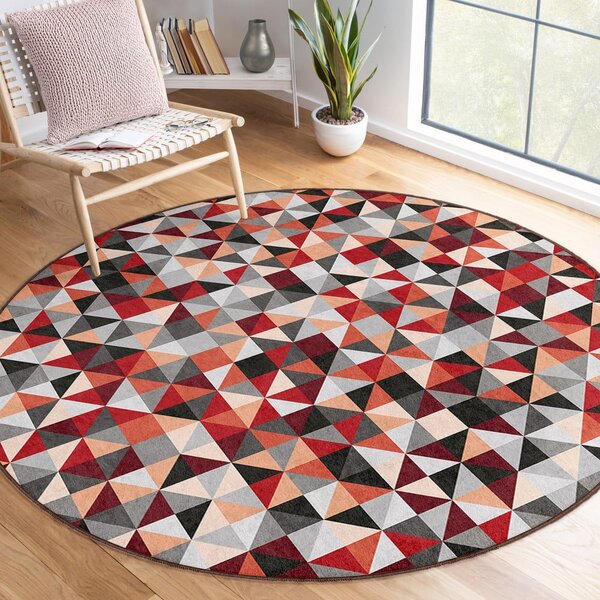 Crveni/sivi perivi okrugao tepih ø 80 cm Ignite – Mila Home