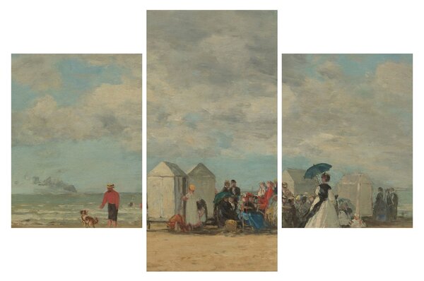 Slika - Eugène Boudin, Beach Scene, reprodukcije (90x60 cm)