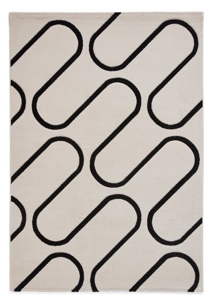 Crno-bijeli tepih 80x150 cm Linear Curve – Catherine Lansfield
