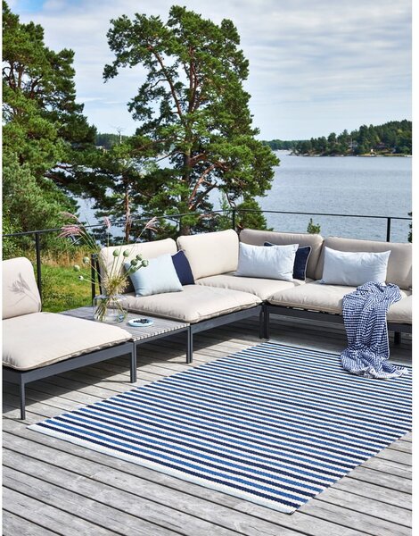 Plavi/krem unutarnji i vanjski tepih 70x120 cm Teo Denim – Pappelina