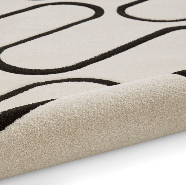 Crno-bijeli tepih 80x150 cm Linear Curve – Catherine Lansfield