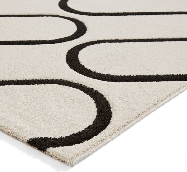 Crno-bijeli tepih 80x150 cm Linear Curve – Catherine Lansfield