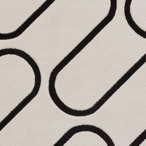 Crno-bijeli tepih 80x150 cm Linear Curve – Catherine Lansfield