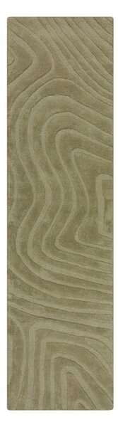 Kaki zelena ručno rađena vunena staza 60x230 cm Mesmerise Sage – Flair Rugs