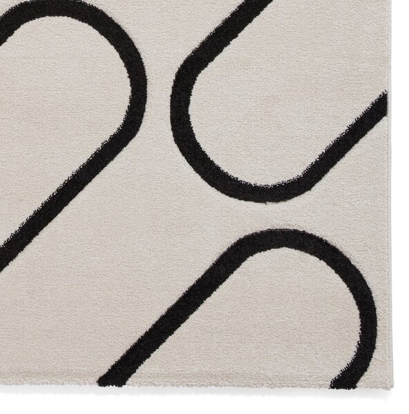Crno-bijeli tepih 80x150 cm Linear Curve – Catherine Lansfield