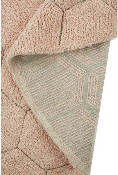 Svijetlo ružičasti periv/ručno rađen pamučan okrugao tepih ø 140 cm Honeycomb Rose – Lorena Canals