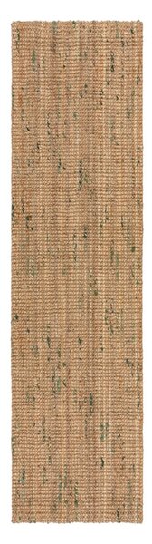 Zelena/u prirodnoj boji obostrana/ručno rađena jutena staza 60x230 cm Jute Boucle Green – Flair Rugs