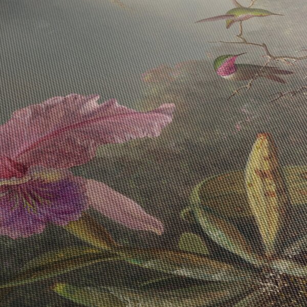 Slika - Martin Johnson Heade, Cattleya Orchid and Three Hummingbirds, reprodukcije (120x50 cm)