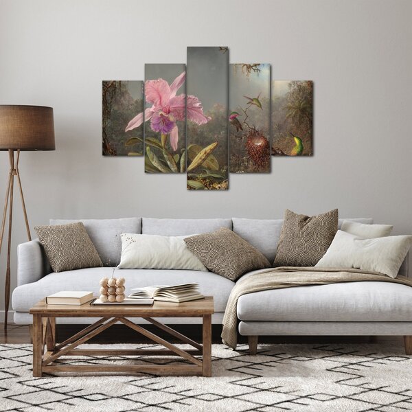 Slika - Martin Johnson Heade, Cattleya Orchid and Three Hummingbirds, reprodukcije (150x105 cm)
