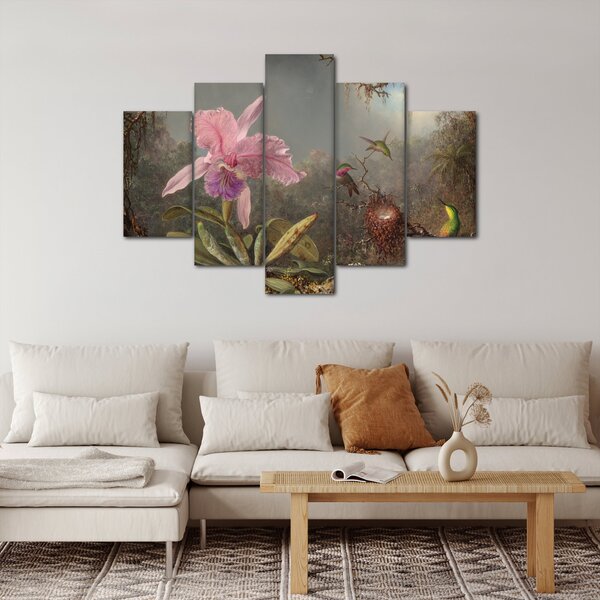 Slika - Martin Johnson Heade, Cattleya Orchid and Three Hummingbirds, reprodukcije (150x105 cm)