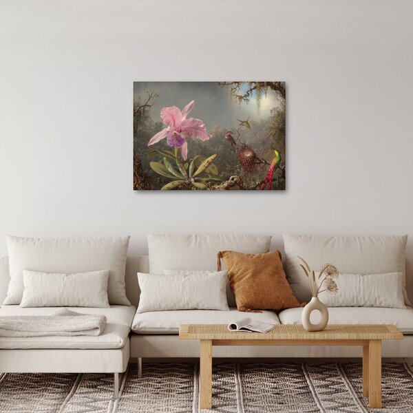 Slika - Martin Johnson Heade, Cattleya Orchid and Three Hummingbirds, reprodukcije (70x50 cm)