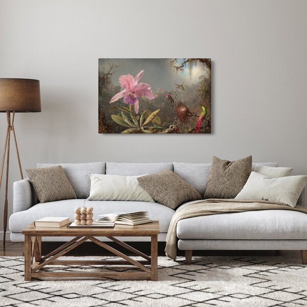 Slika - Martin Johnson Heade, Cattleya Orchid and Three Hummingbirds, reprodukcije (90x60 cm)