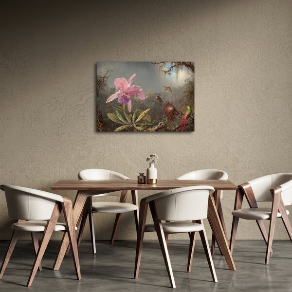Slika - Martin Johnson Heade, Cattleya Orchid and Three Hummingbirds, reprodukcije (70x50 cm)