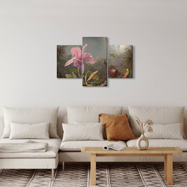 Slika - Martin Johnson Heade, Cattleya Orchid and Three Hummingbirds, reprodukcije (90x60 cm)
