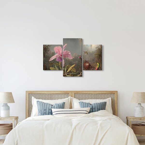 Slika - Martin Johnson Heade, Cattleya Orchid and Three Hummingbirds, reprodukcije (90x60 cm)