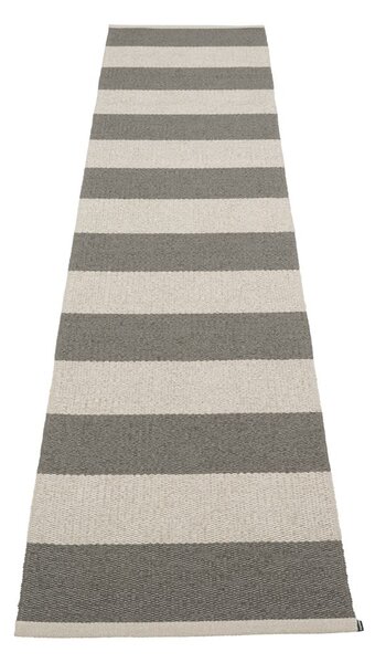 Antracitno siva/krem unutarnja i vanjska staza 70x300 cm Bob Charcoal Linen – Pappelina