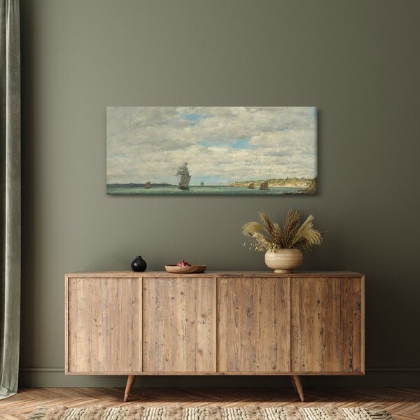 Slika - Eugène Boudin, Coast of Brittany, reprodukcije (120x50 cm)