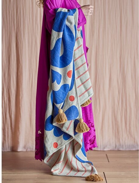 Plava deka 130x160 cm Eviaya – Bloomingville