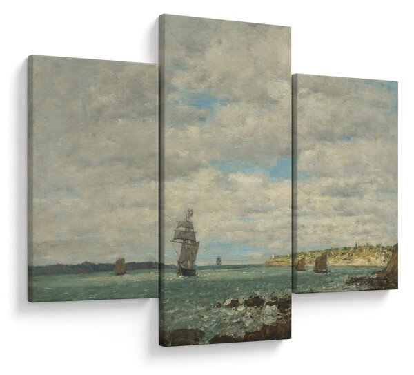 Slika - Eugène Boudin, Coast of Brittany, reprodukcije (90x60 cm)