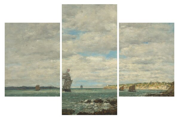 Slika - Eugène Boudin, Coast of Brittany, reprodukcije (90x60 cm)
