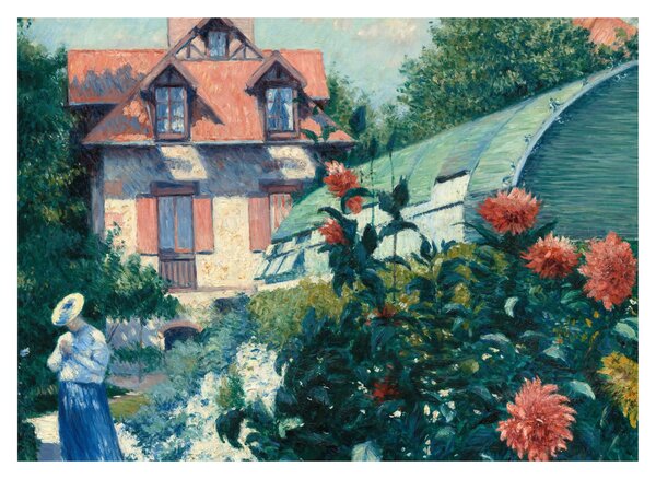 Slika - Gustave Caillebotte, Dahlias, Garden at Petit Gennevilliers, reprodukcije (70x50 cm)