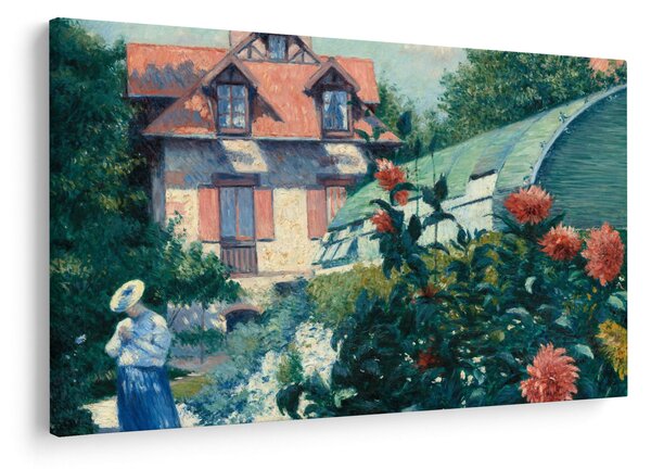 Slika - Gustave Caillebotte, Dahlias, Garden at Petit Gennevilliers, reprodukcije (90x60 cm)