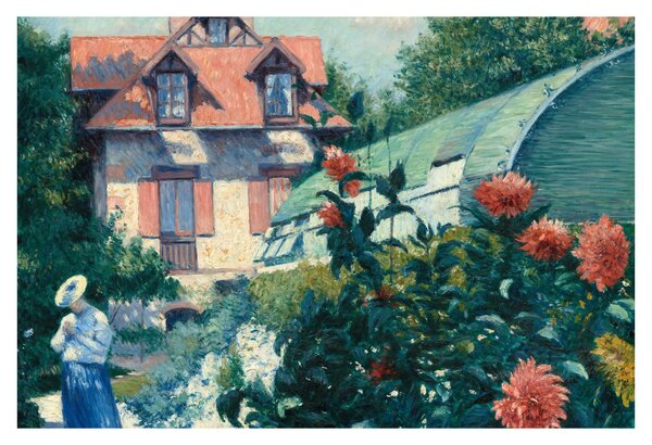 Slika - Gustave Caillebotte, Dahlias, Garden at Petit Gennevilliers, reprodukcije (90x60 cm)