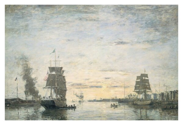 Slika - Eugène Boudin, Entrance to the Harbor, Le Havre, reprodukcije (90x60 cm)