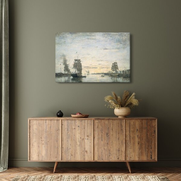 Slika - Eugène Boudin, Entrance to the Harbor, Le Havre, reprodukcije (90x60 cm)