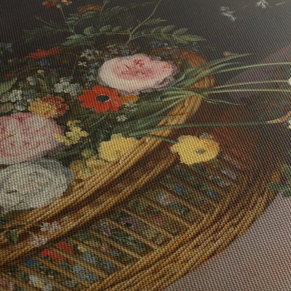 Slika - Jan Brueghel the Elder, Flowers in a Basket and a Vase, reprodukcije (90x60 cm)