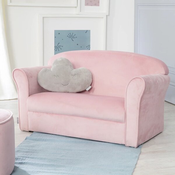 Svijetlo ružičasti baršunast dječji kauč 78 cm Lil Sofa – Roba