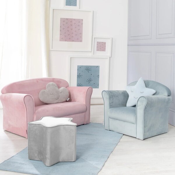 Svijetlo ružičasti baršunast dječji kauč 78 cm Lil Sofa – Roba